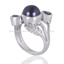 Hot Selling Pearl With Amethyst Gemstone 925 Sterling Silver Ring Jewelry